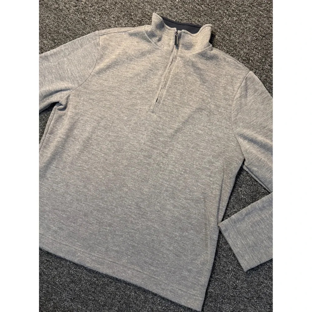 Banana Republic Quarter Zip Pullover Gray Casual Night‎ Out Long Sleeve XL Mens